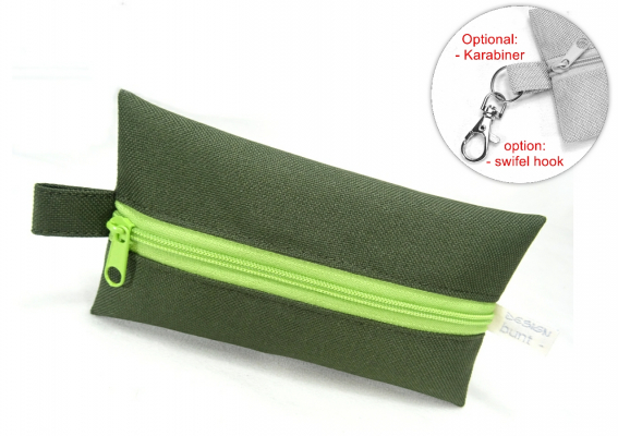 Täschchen KHAKI-grün mit Reißverschluß grün, TaTüTa Inhalator Kosmetik wetbag, by BuntMixxDESIGN